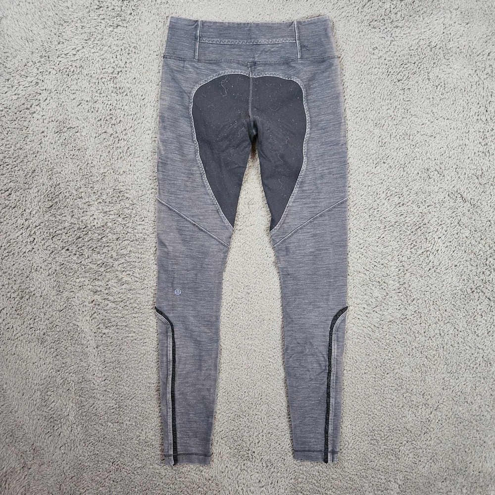 Lululemon Tight Stuff Tight Heathered Black Gray Compression Leggings Size 4 - Picture 5 of 8